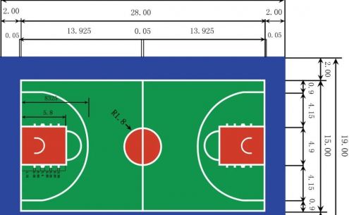 運(yùn)動(dòng)地板劃線時(shí)各類球場(chǎng)需要用多少劃線水墨？